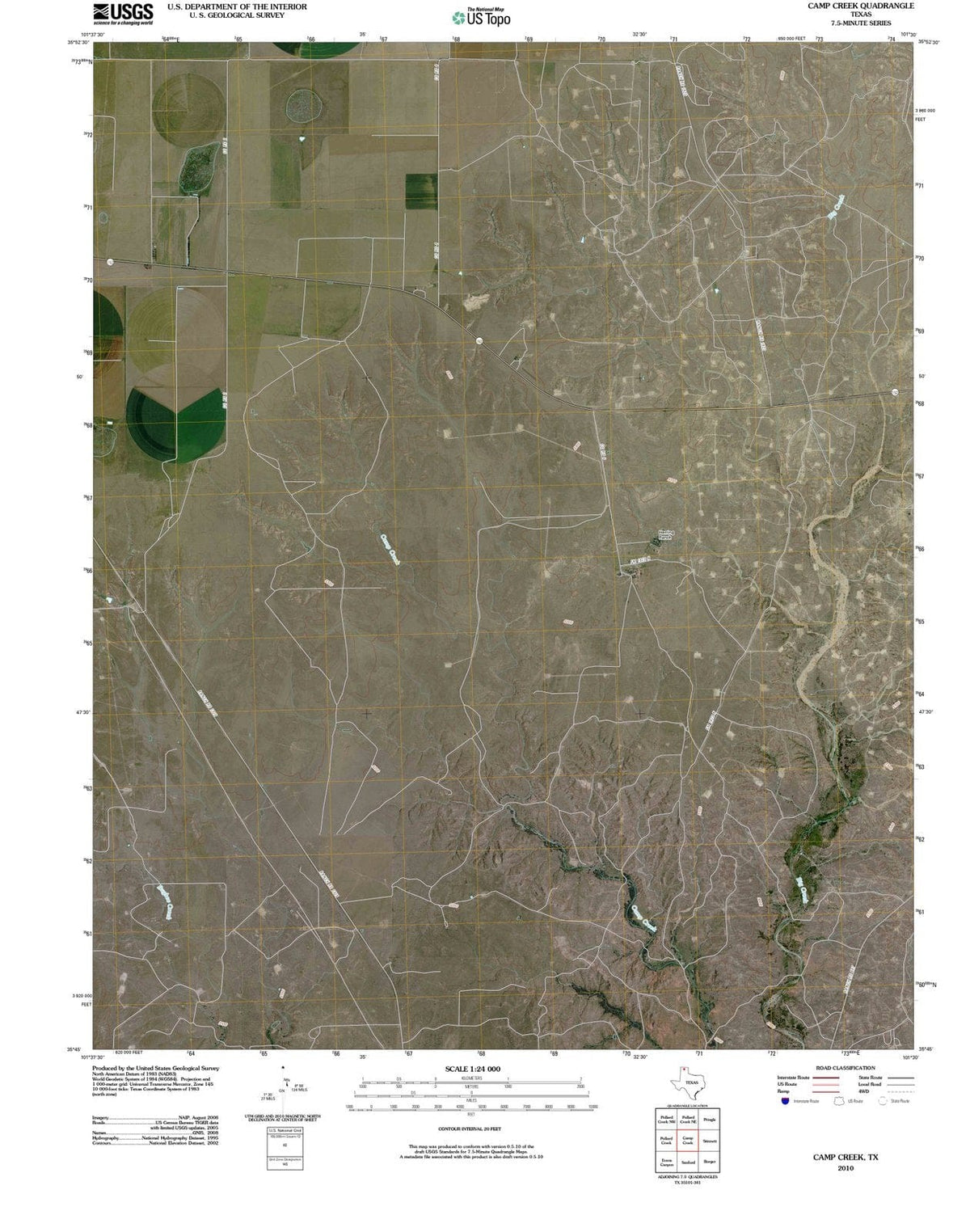 2010 Camp Creek, TX - Texas - USGS Topographic Map