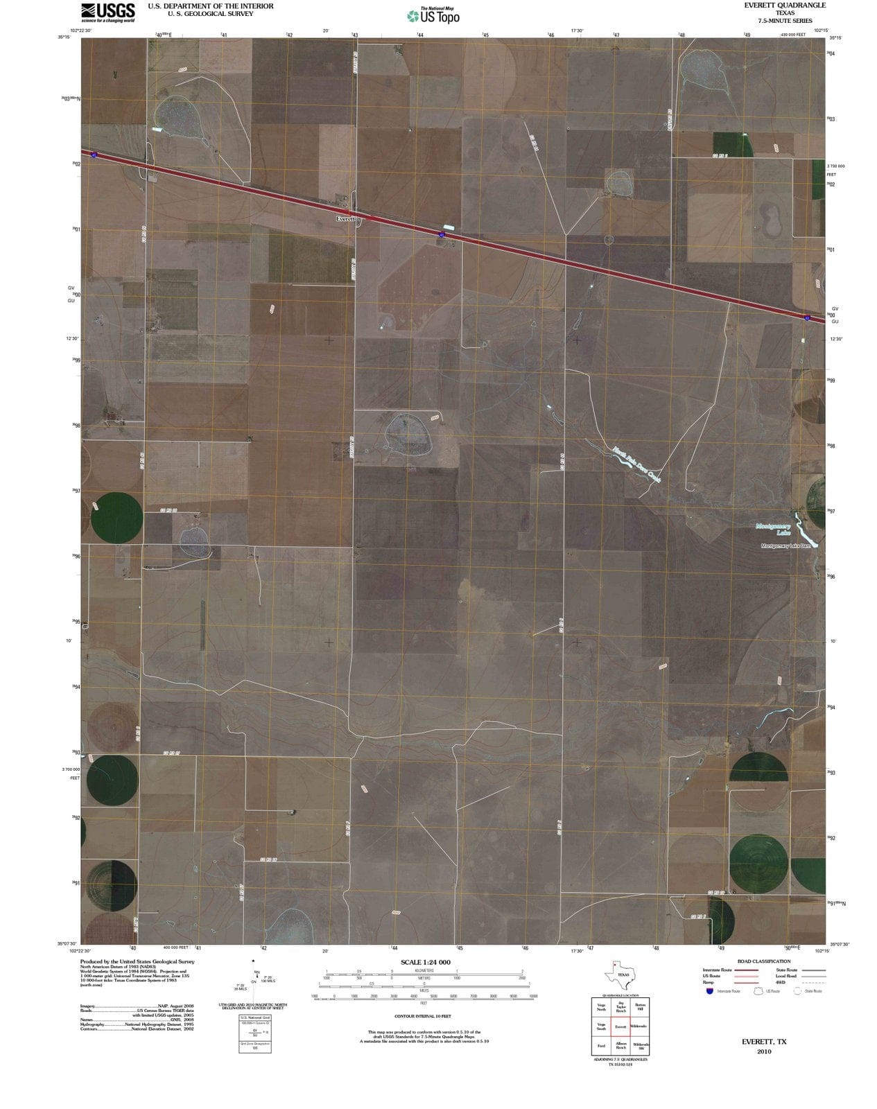 2010 Everett, TX - Texas - USGS Topographic Map
