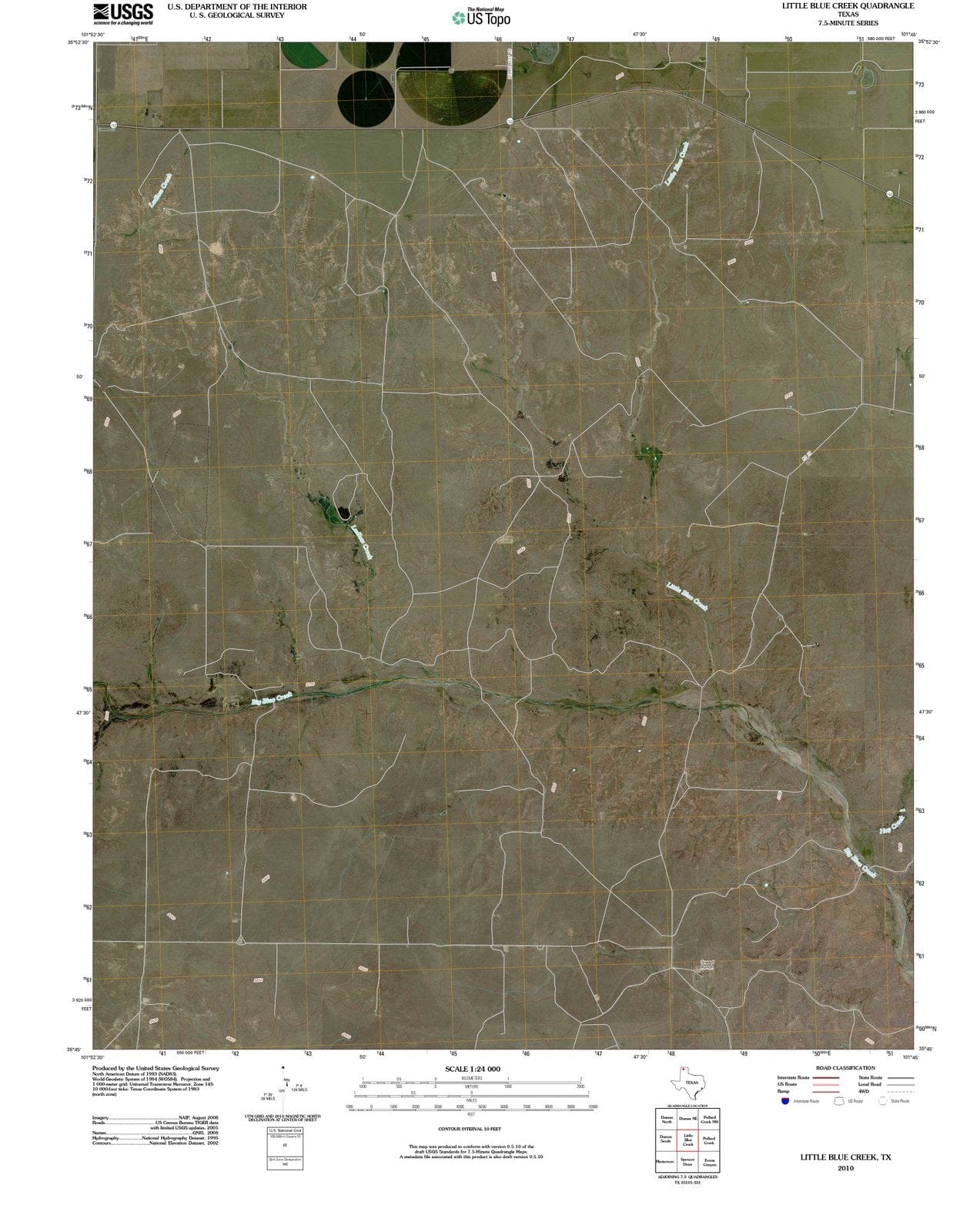 2010 Little Blue Creek, TX - Texas - USGS Topographic Map