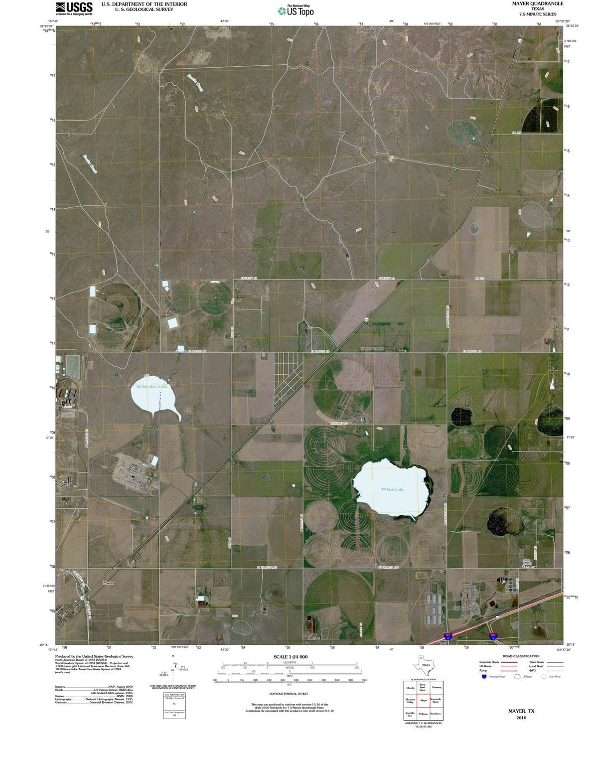 2010 Mayer, TX - Texas - USGS Topographic Map