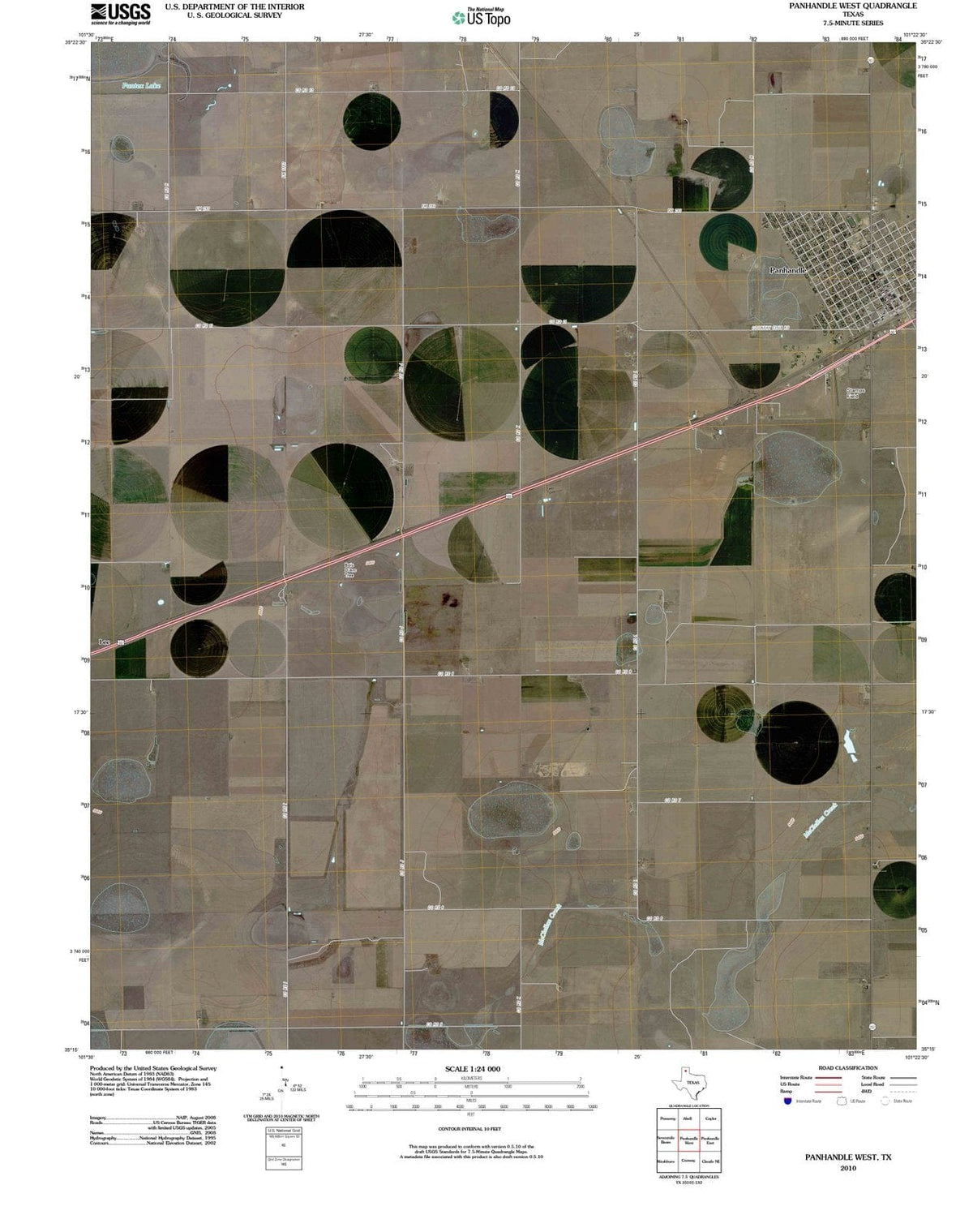 2010 Panhandle West, TX - Texas - USGS Topographic Map