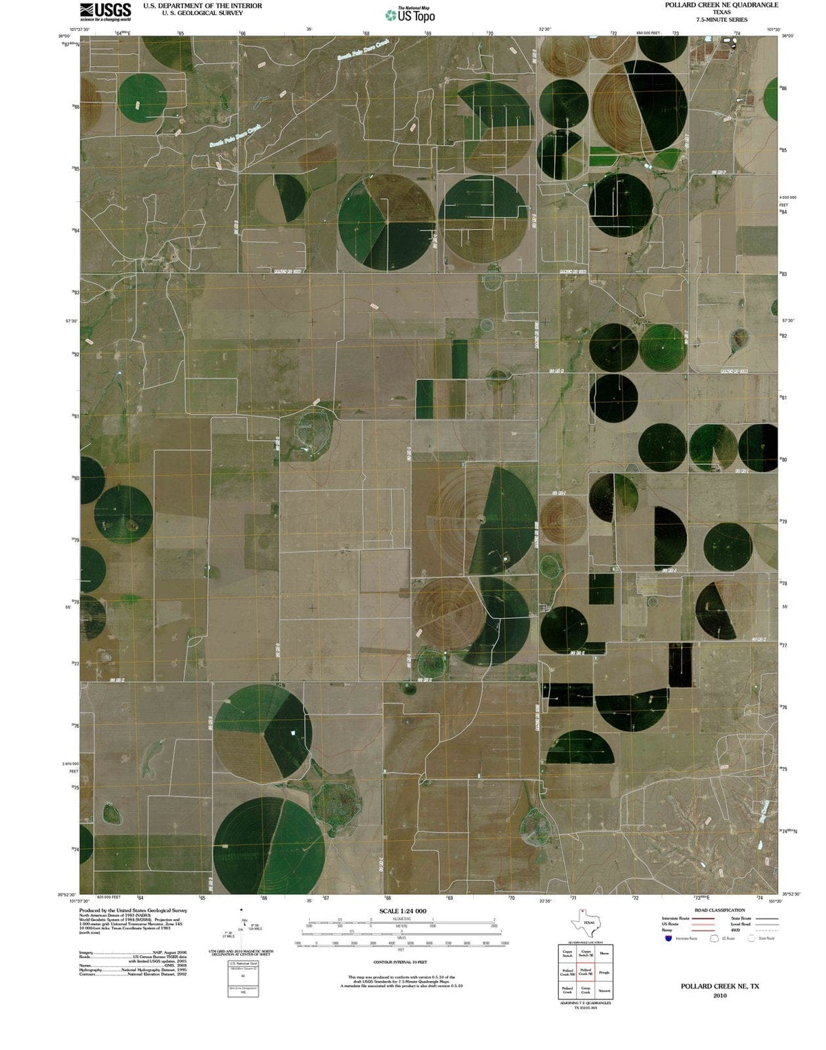 2010 Pollard Creek, TX - Texas - USGS Topographic Map