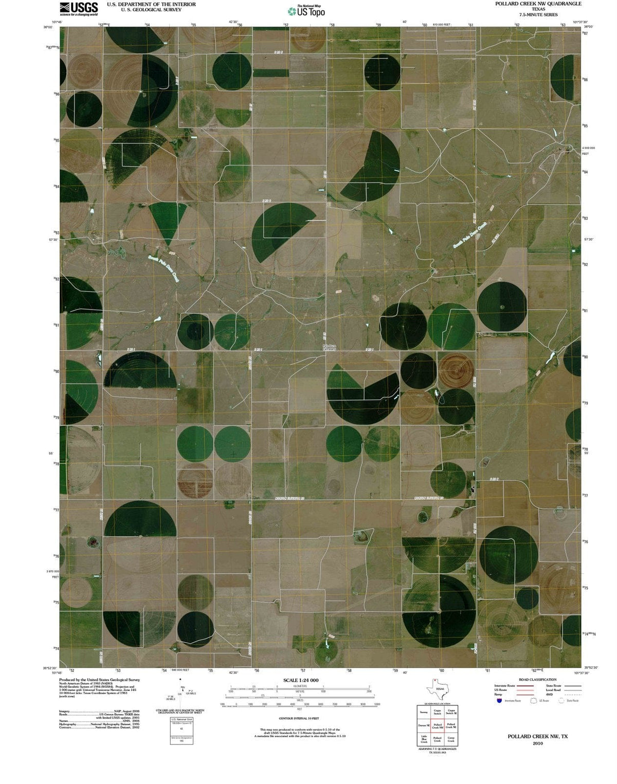 2010 Pollard Creek, TX - Texas - USGS Topographic Map