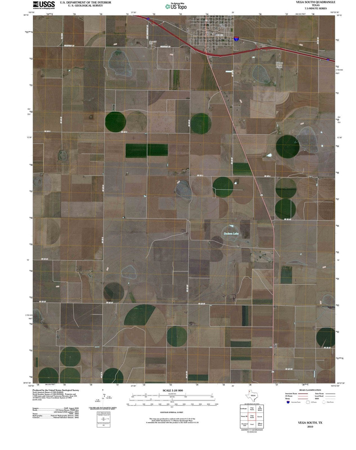 2010 Vega South, TX - Texas - USGS Topographic Map