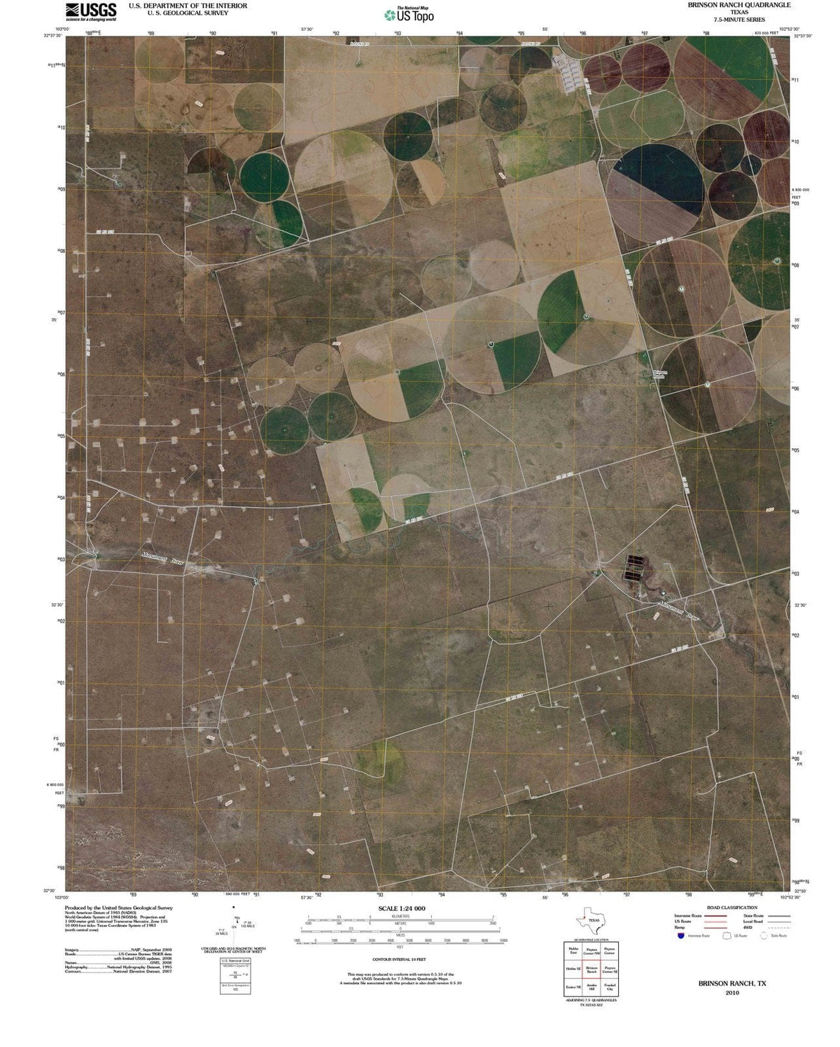 2010 Brinson Ranch, TX - Texas - USGS Topographic Map