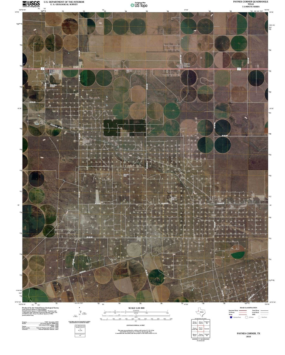 2010 Paynes Corner, TX - Texas - USGS Topographic Map