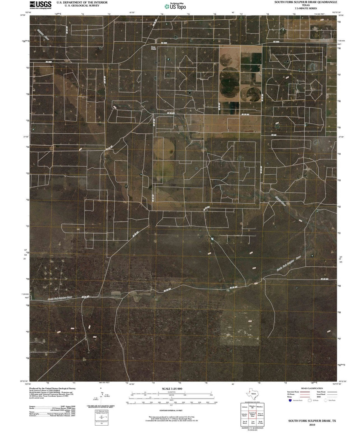 2010 South Fork Sulphurraw, TX - Texas - USGS Topographic Map