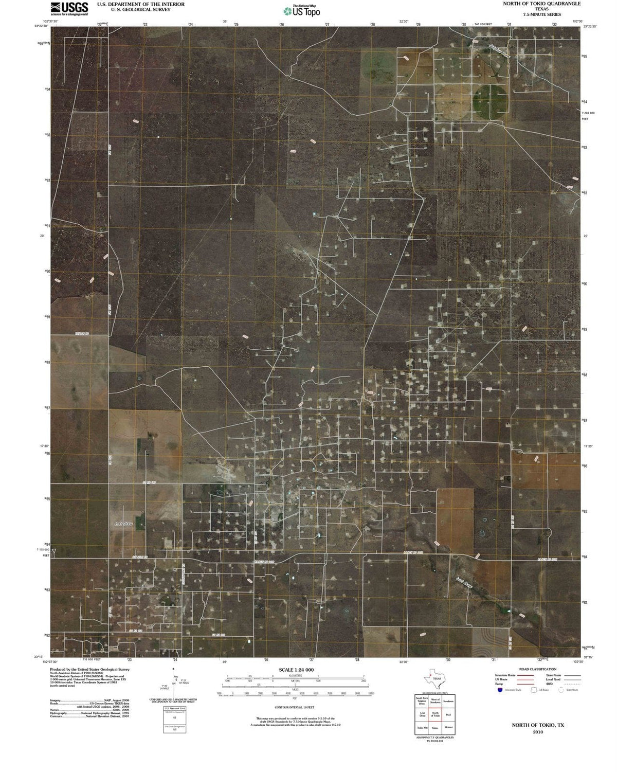 2010 North of Tokio, TX - Texas - USGS Topographic Map