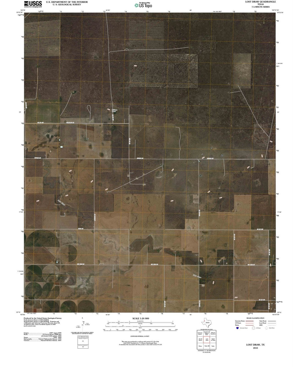 2010 Lostraw, TX - Texas - USGS Topographic Map