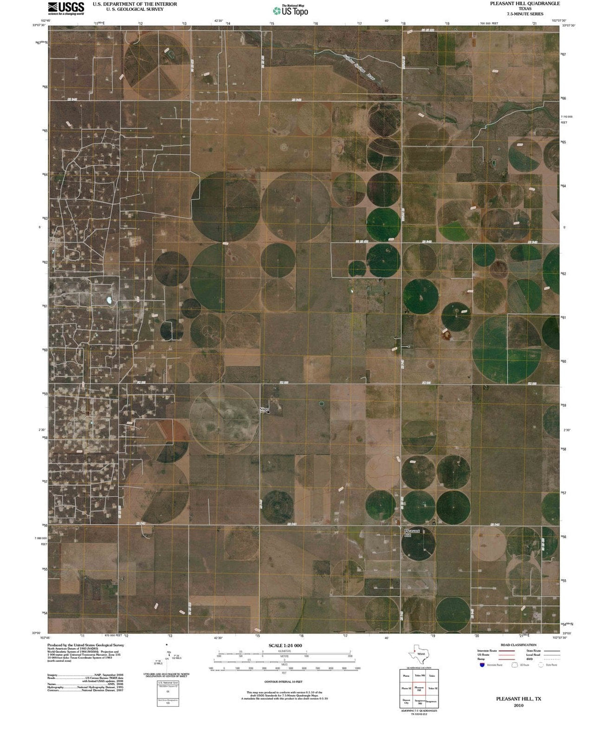 2010 Pleasant Hill, TX - Texas - USGS Topographic Map