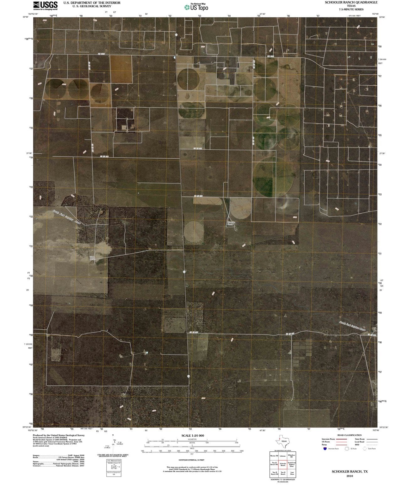 2010 Schooler Ranch, TX - Texas - USGS Topographic Map
