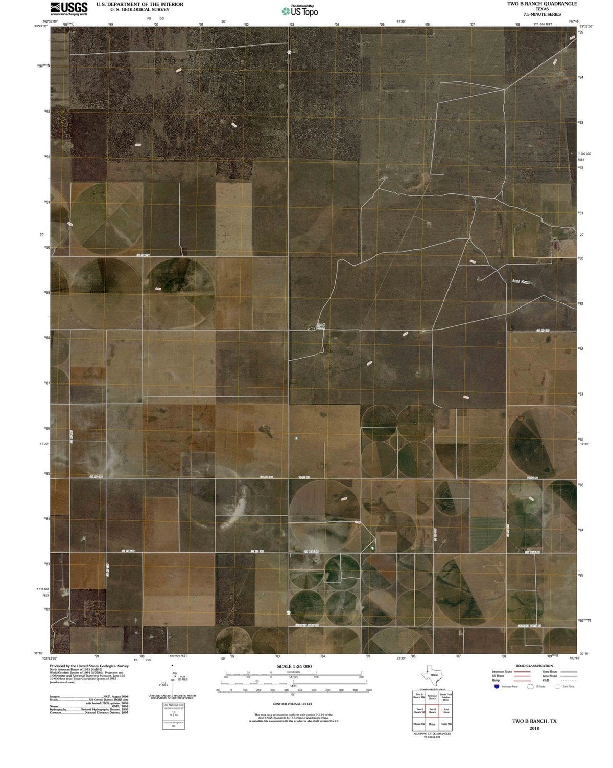 2010 Two B Ranch, TX - Texas - USGS Topographic Map