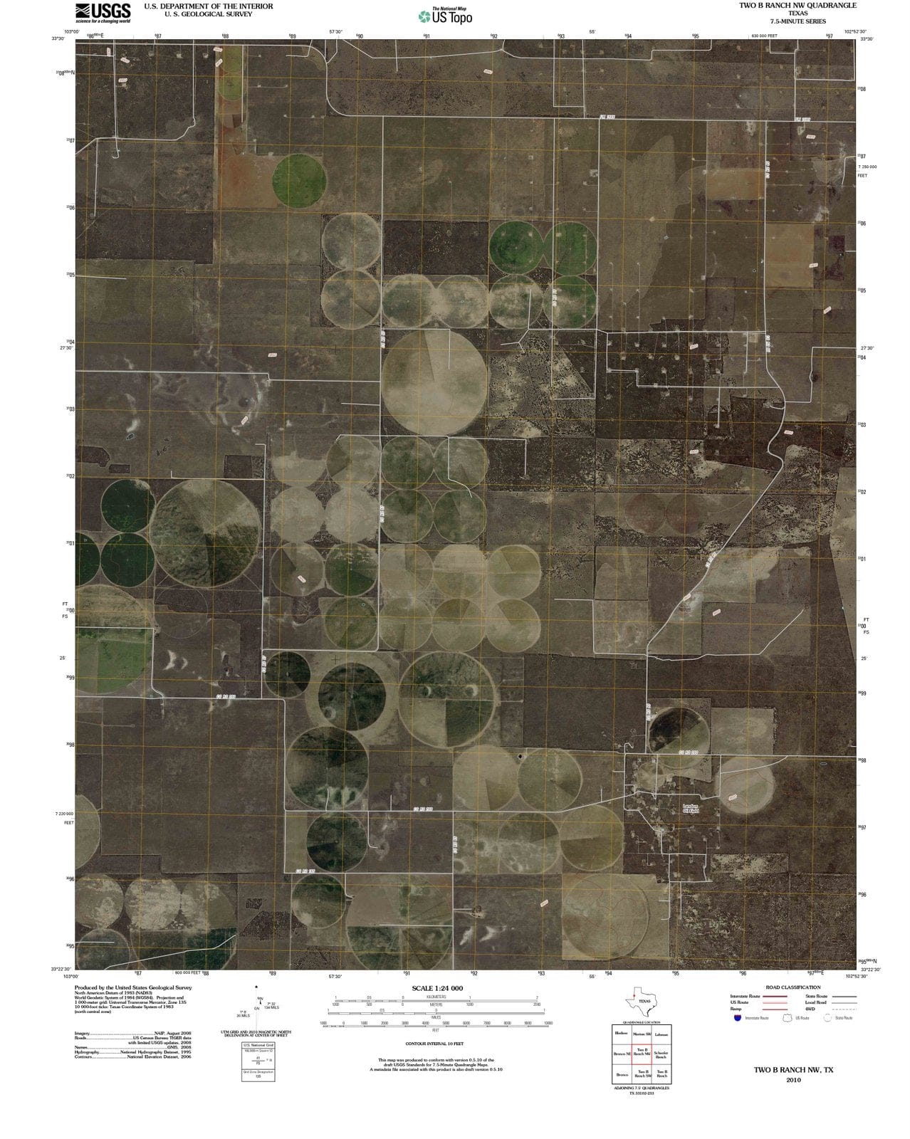 2010 Two B Ranch, TX - Texas - USGS Topographic Map