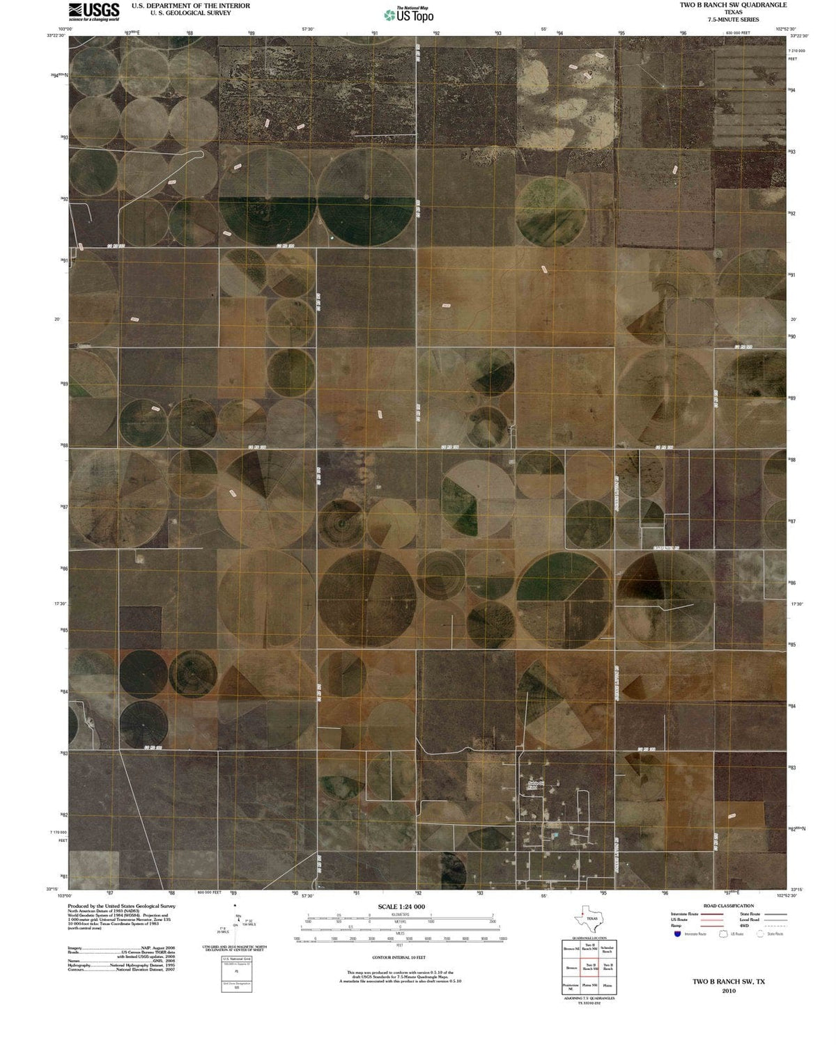 2010 Two B Ranch, TX - Texas - USGS Topographic Map