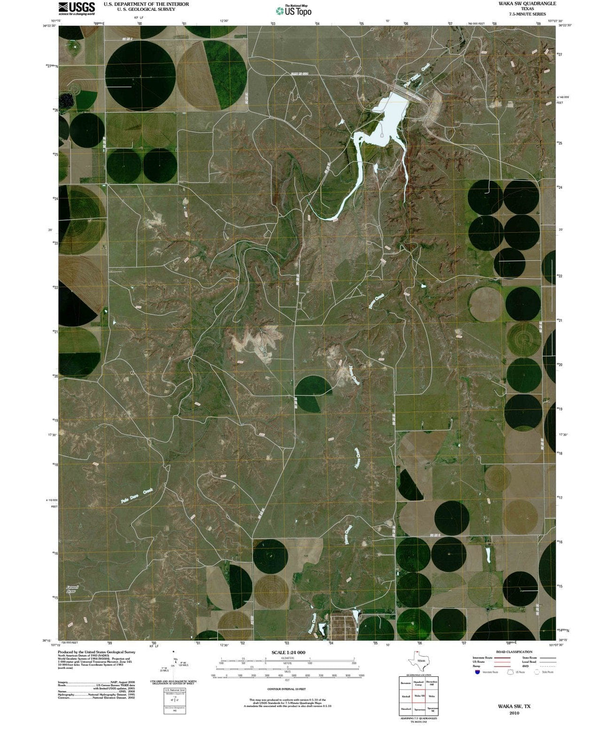 2010 Waka, TX - Texas - USGS Topographic Map