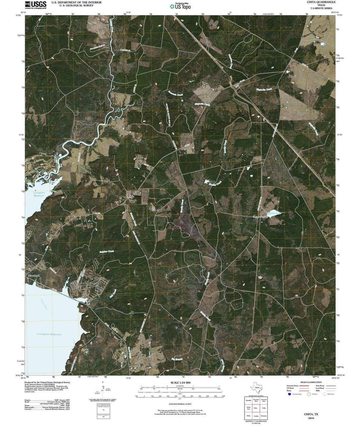 2010 Chita, TX - Texas - USGS Topographic Map