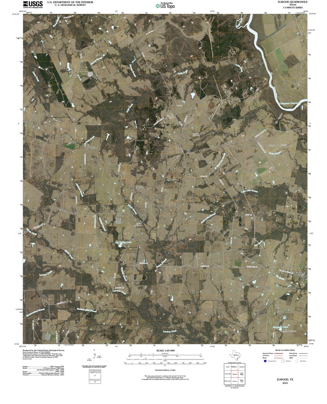 2010 Elwood, TX - Texas - USGS Topographic Map