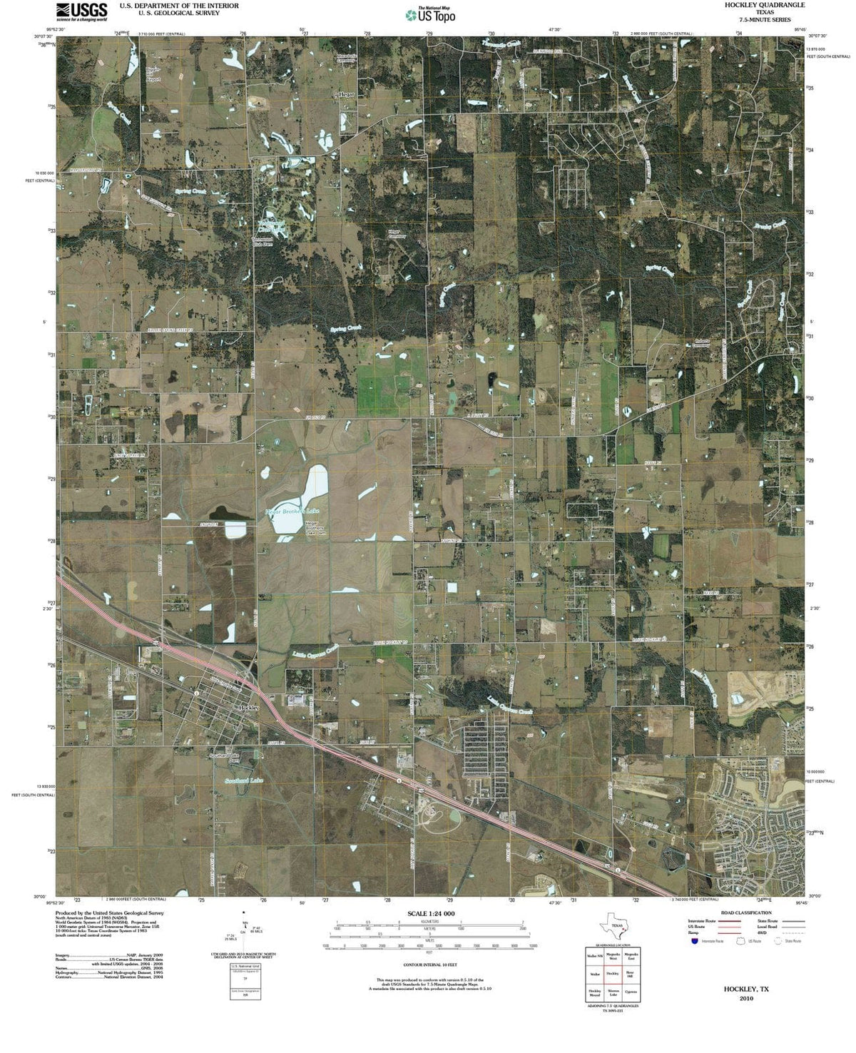 2010 Hockley, TX - Texas - USGS Topographic Map