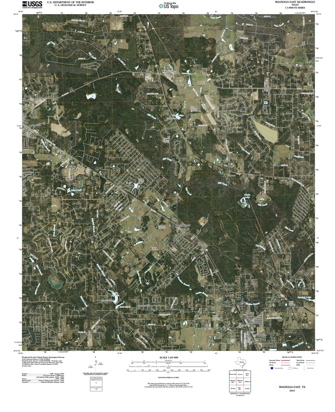 2010 Magnolia East, TX - Texas - USGS Topographic Map
