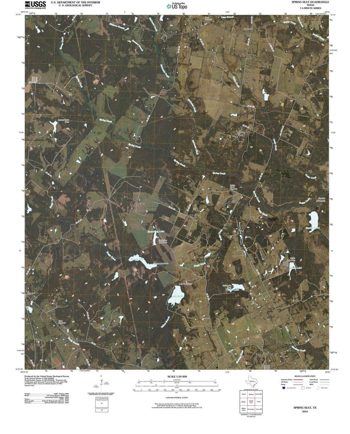 2010 Springat, TX - Texas - USGS Topographic Map