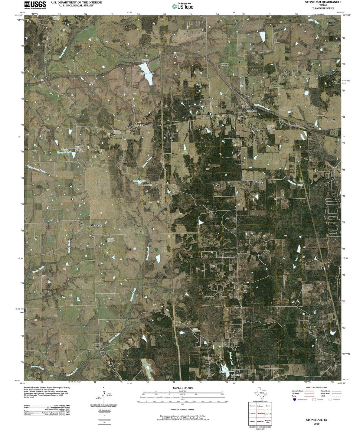 2010 Stoneham, TX - Texas - USGS Topographic Map