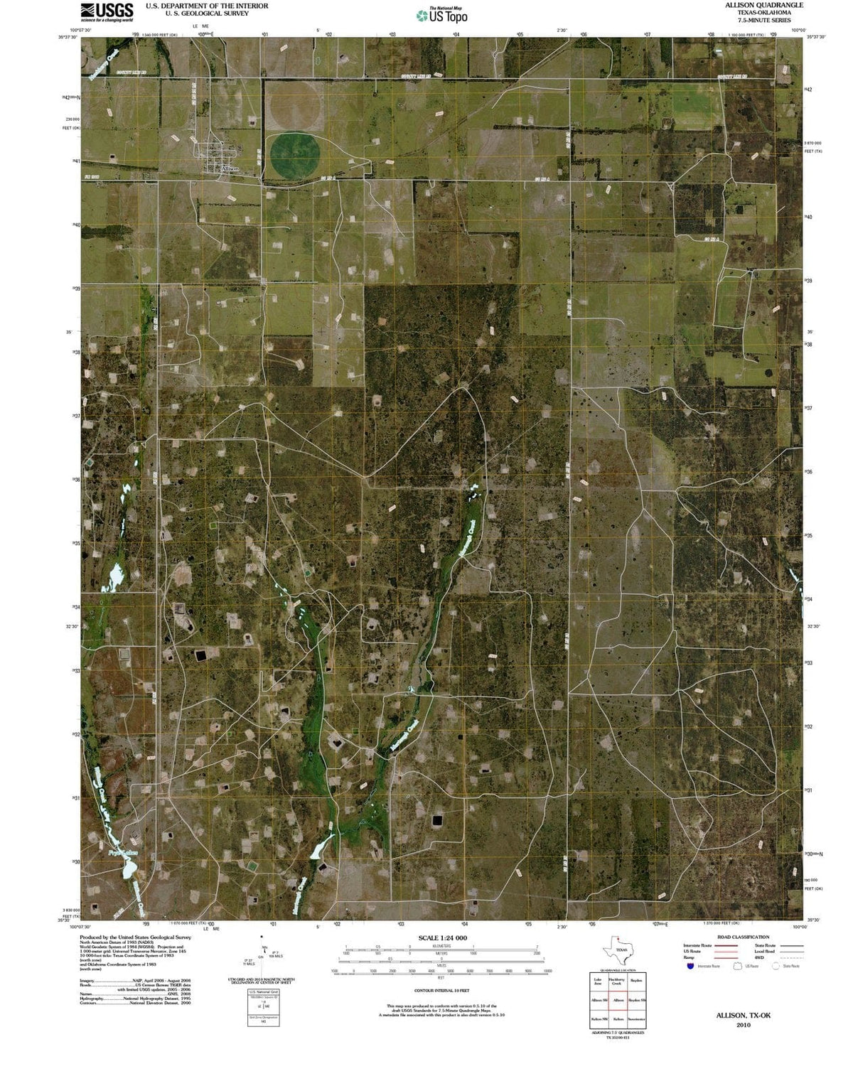 2010 Allison, TX - Texas - USGS Topographic Map
