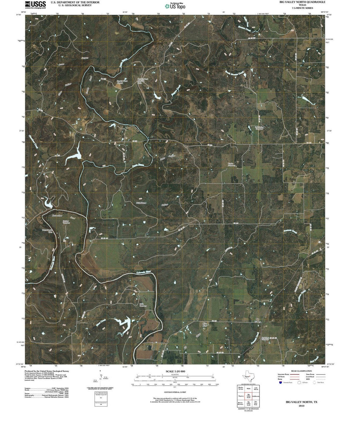 2010 Big Valley North, TX - Texas - USGS Topographic Map