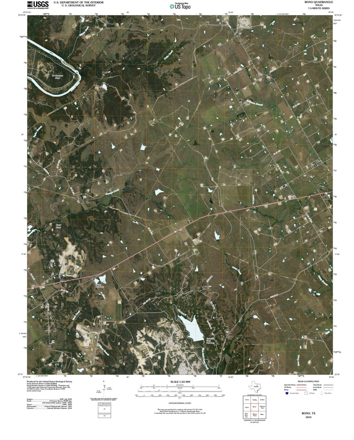 2010 Bono, TX - Texas - USGS Topographic Map