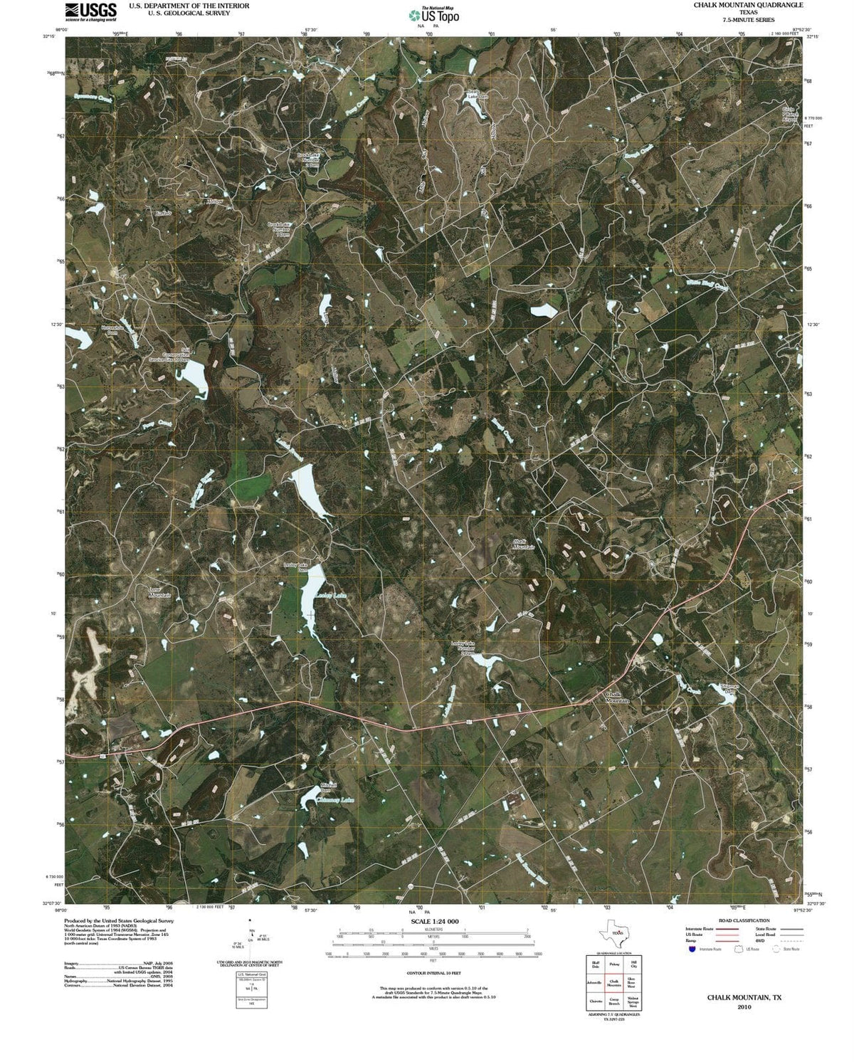 2010 Chalk Mountain, TX - Texas - USGS Topographic Map