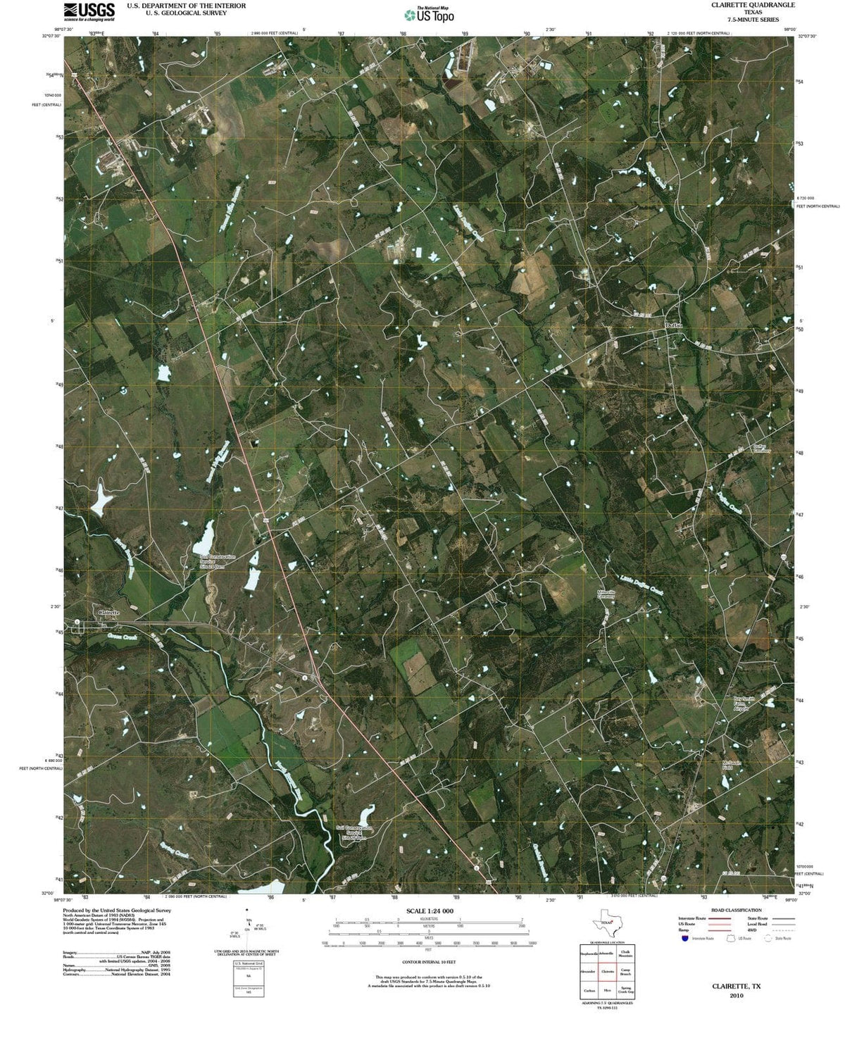2010 Clairette, TX - Texas - USGS Topographic Map