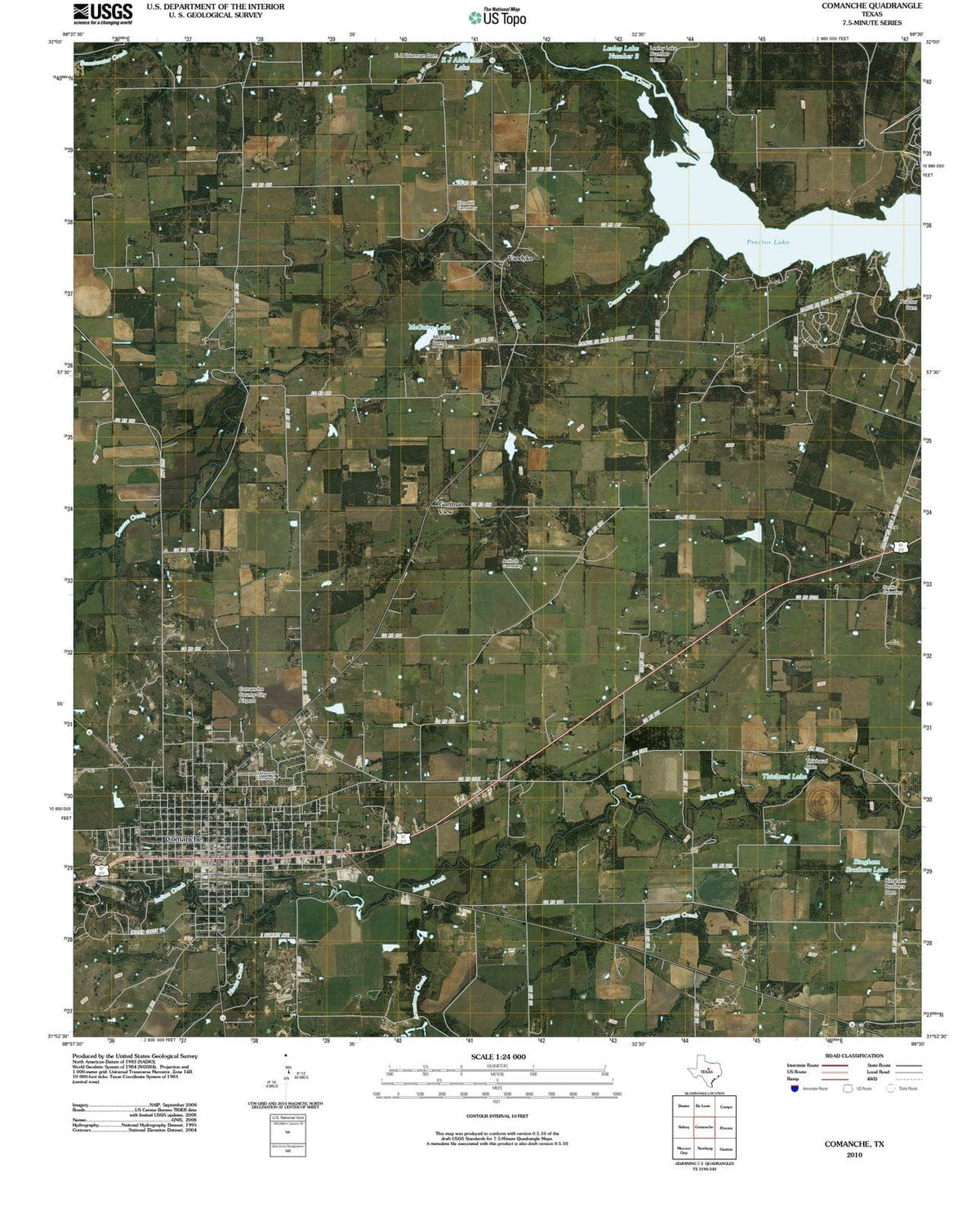 2010 Comanche, TX - Texas - USGS Topographic Map