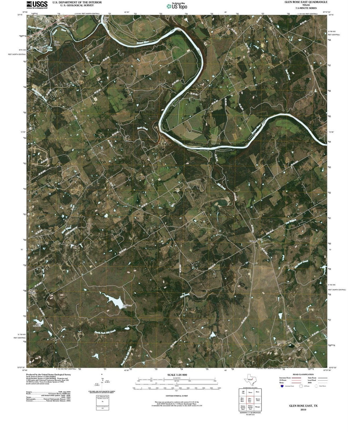 2010 Glen Rose East, TX - Texas - USGS Topographic Map