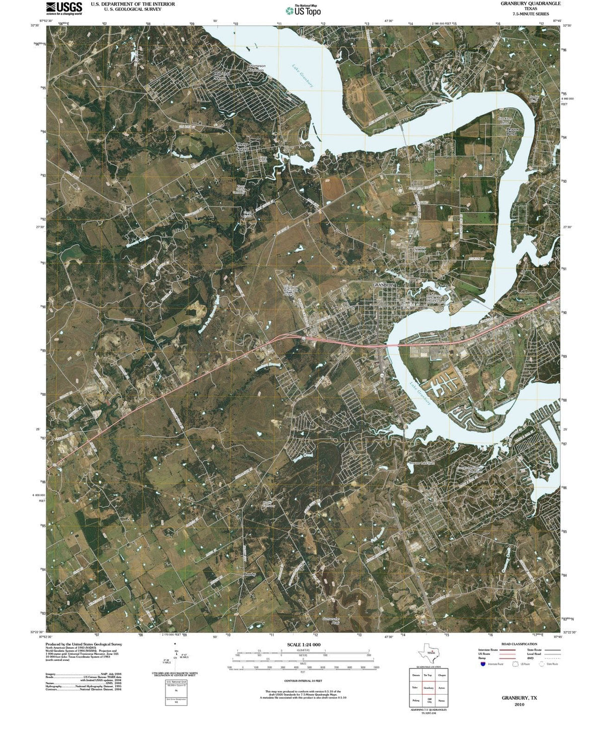 2010 Granbury, TX - Texas - USGS Topographic Map