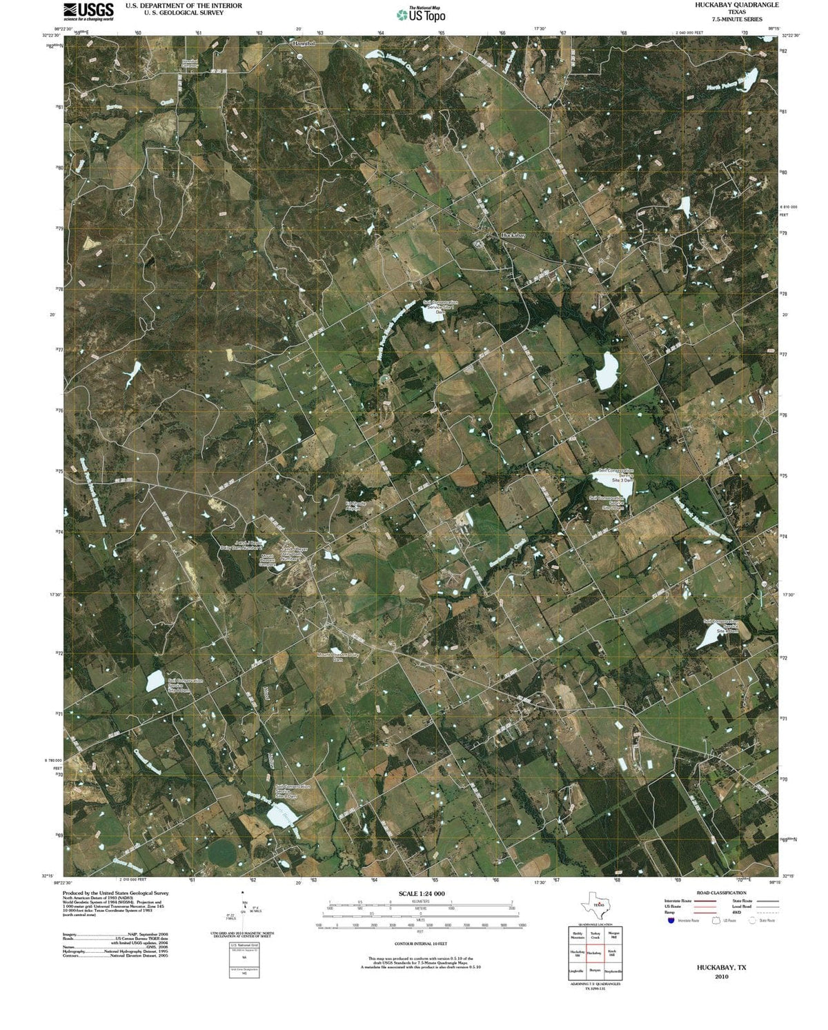 2010 Huckabay, TX - Texas - USGS Topographic Map