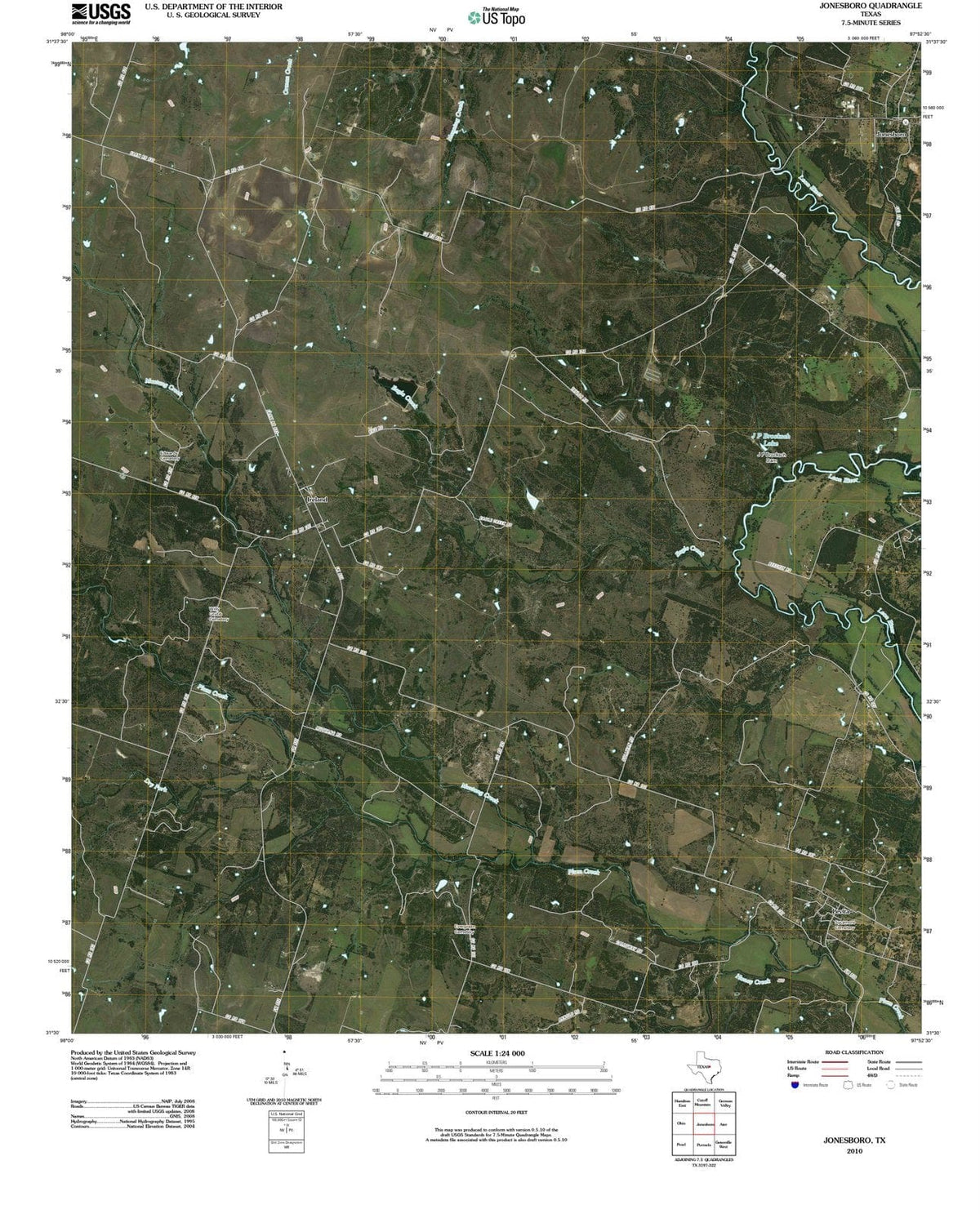 2010 Jonesboro, TX - Texas - USGS Topographic Map