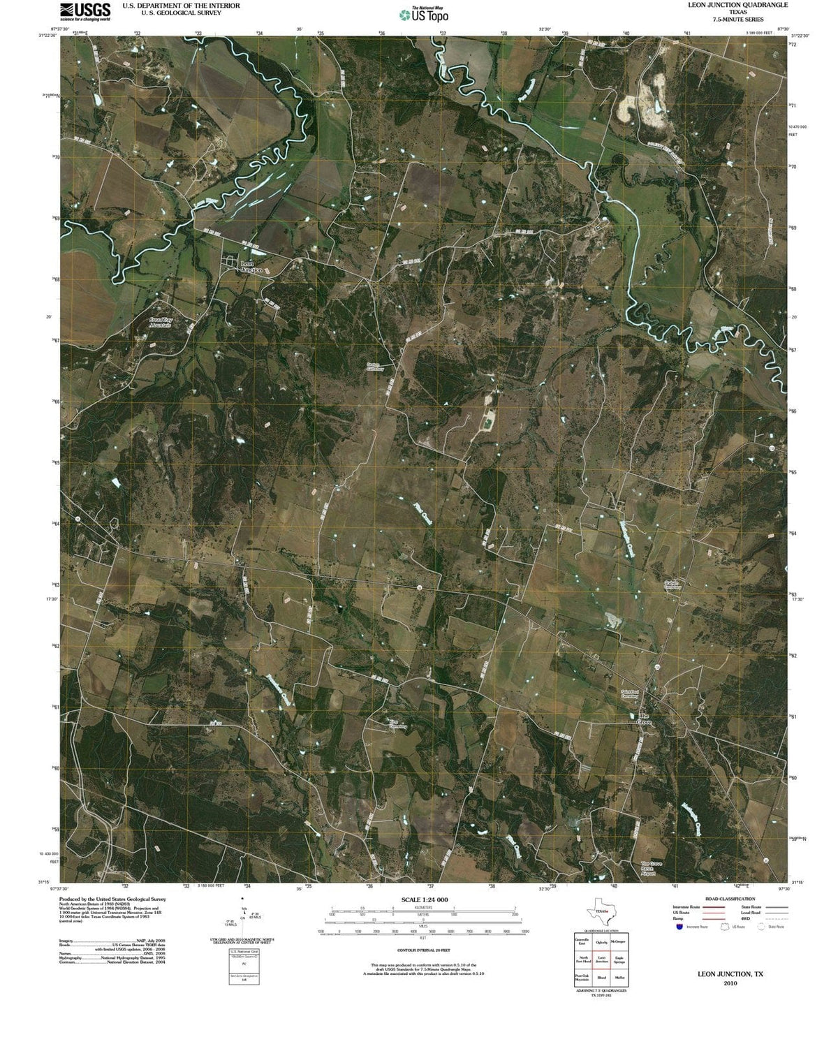 2010 Leon Junction, TX - Texas - USGS Topographic Map
