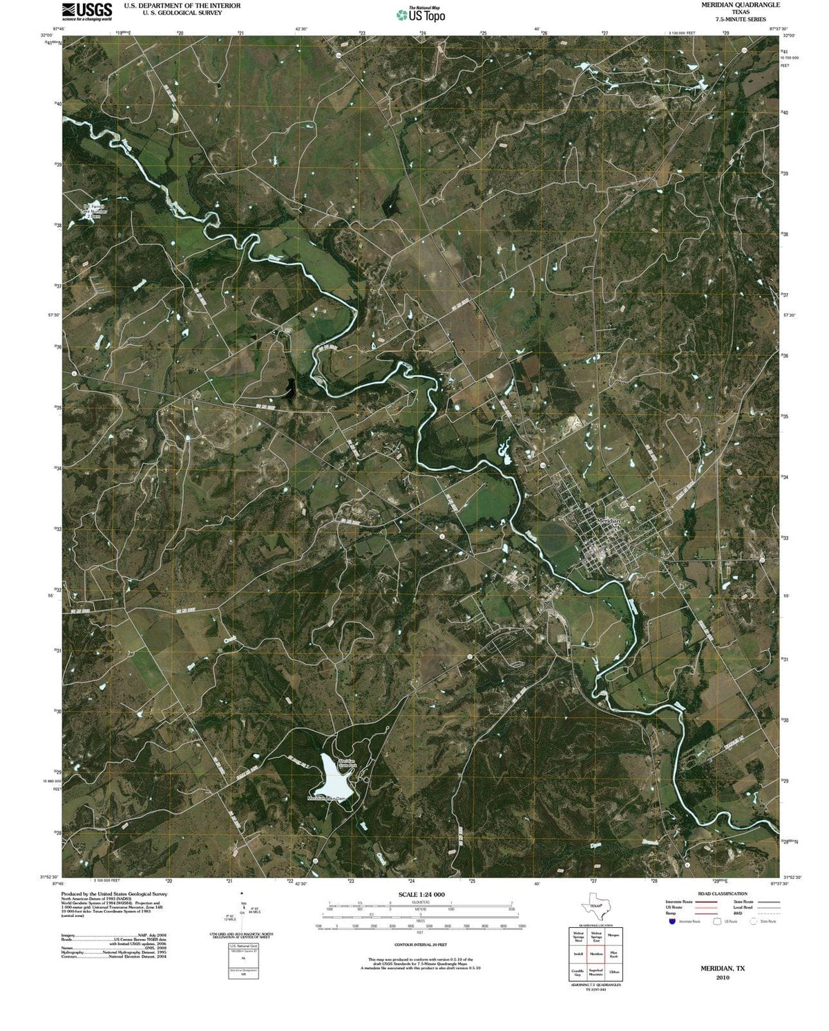 2010 Meridian, TX - Texas - USGS Topographic Map