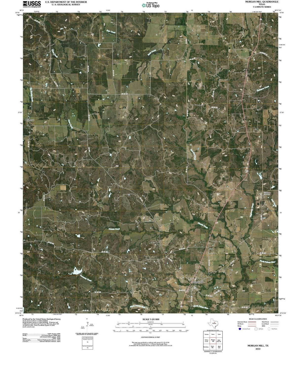 2010 Morgan Mill, TX - Texas - USGS Topographic Map