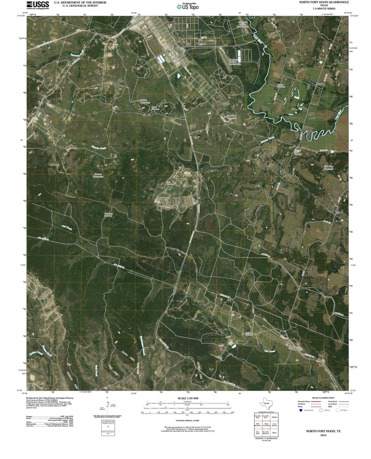 2010 North Fort Hood, TX - Texas - USGS Topographic Map