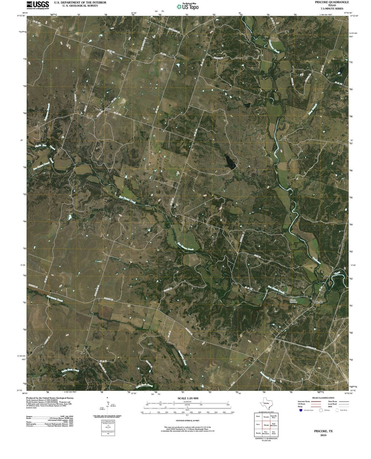 2010 Pidcoke, TX - Texas - USGS Topographic Map