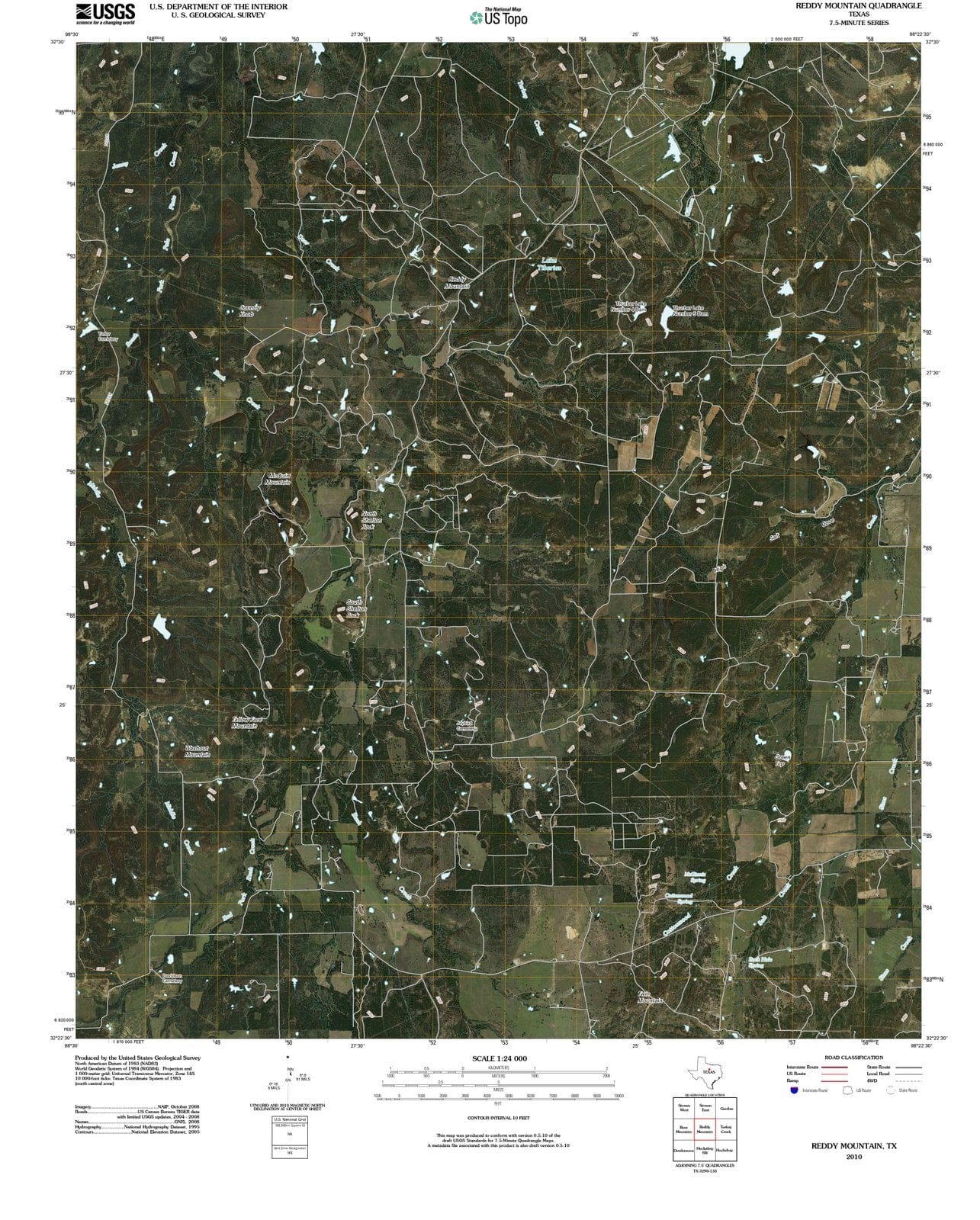 2010 Reddy Mountain, TX - Texas - USGS Topographic Map