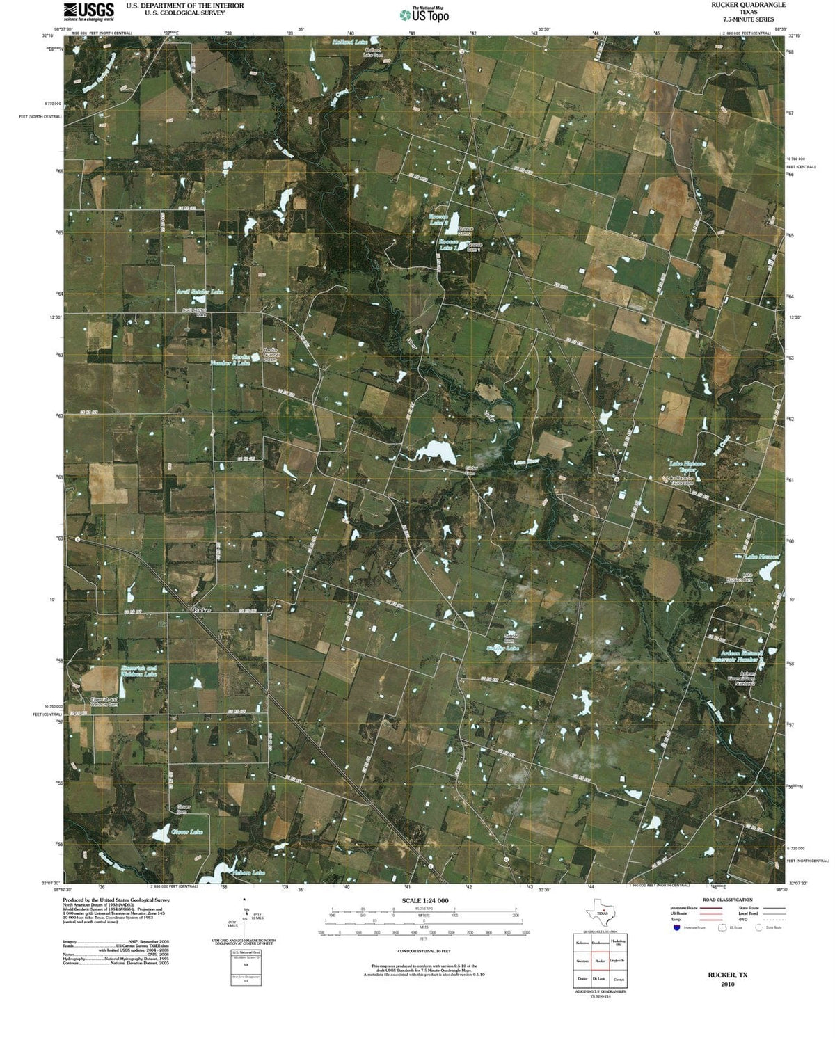 2010 Rucker, TX - Texas - USGS Topographic Map