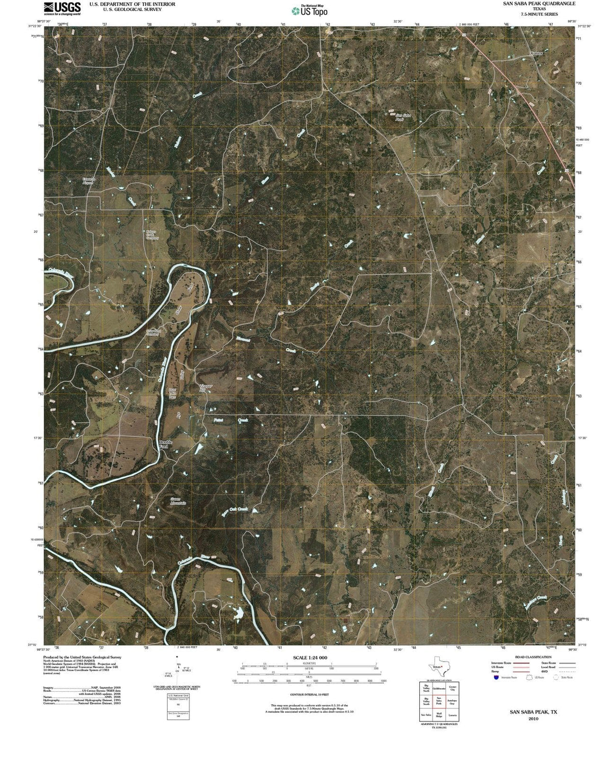 2010 San Saba Peak, TX - Texas - USGS Topographic Map
