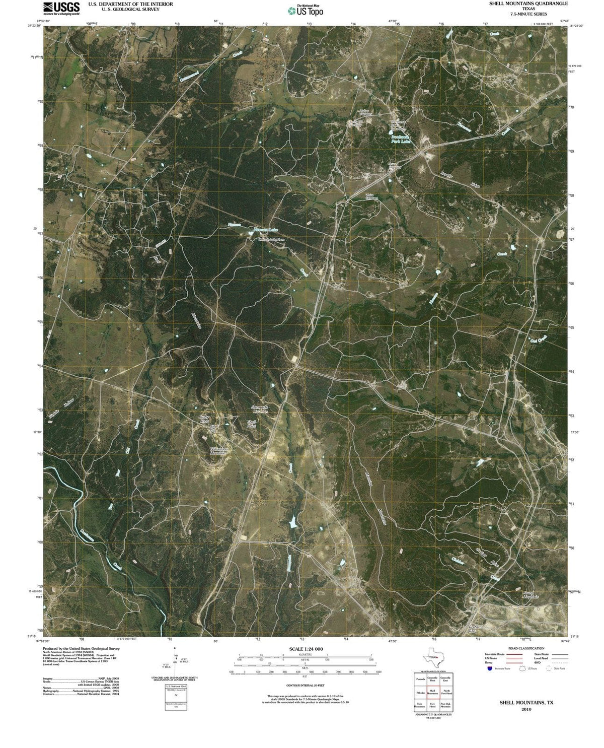 2010 Shell Mountains, TX - Texas - USGS Topographic Map