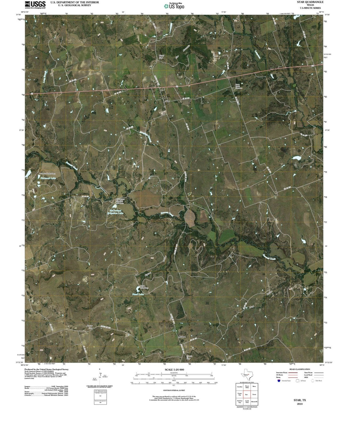 2010 Star, TX - Texas - USGS Topographic Map