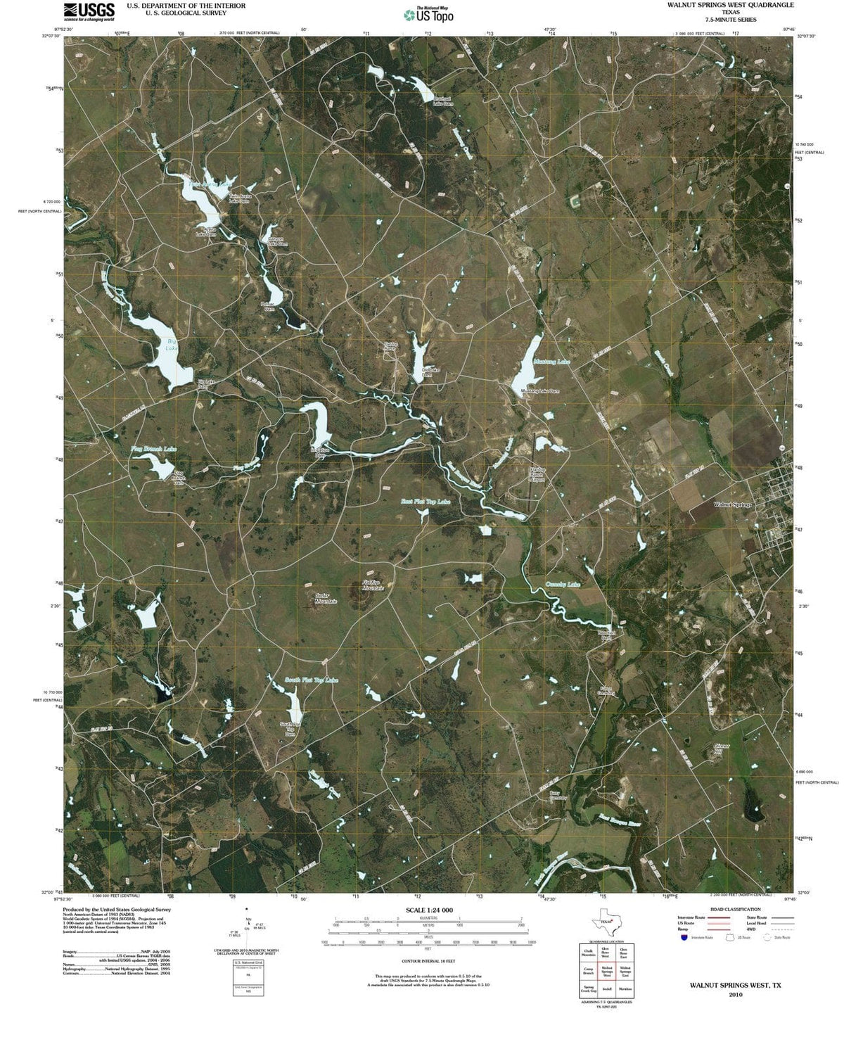 2010 Walnut Springs West, TX - Texas - USGS Topographic Map