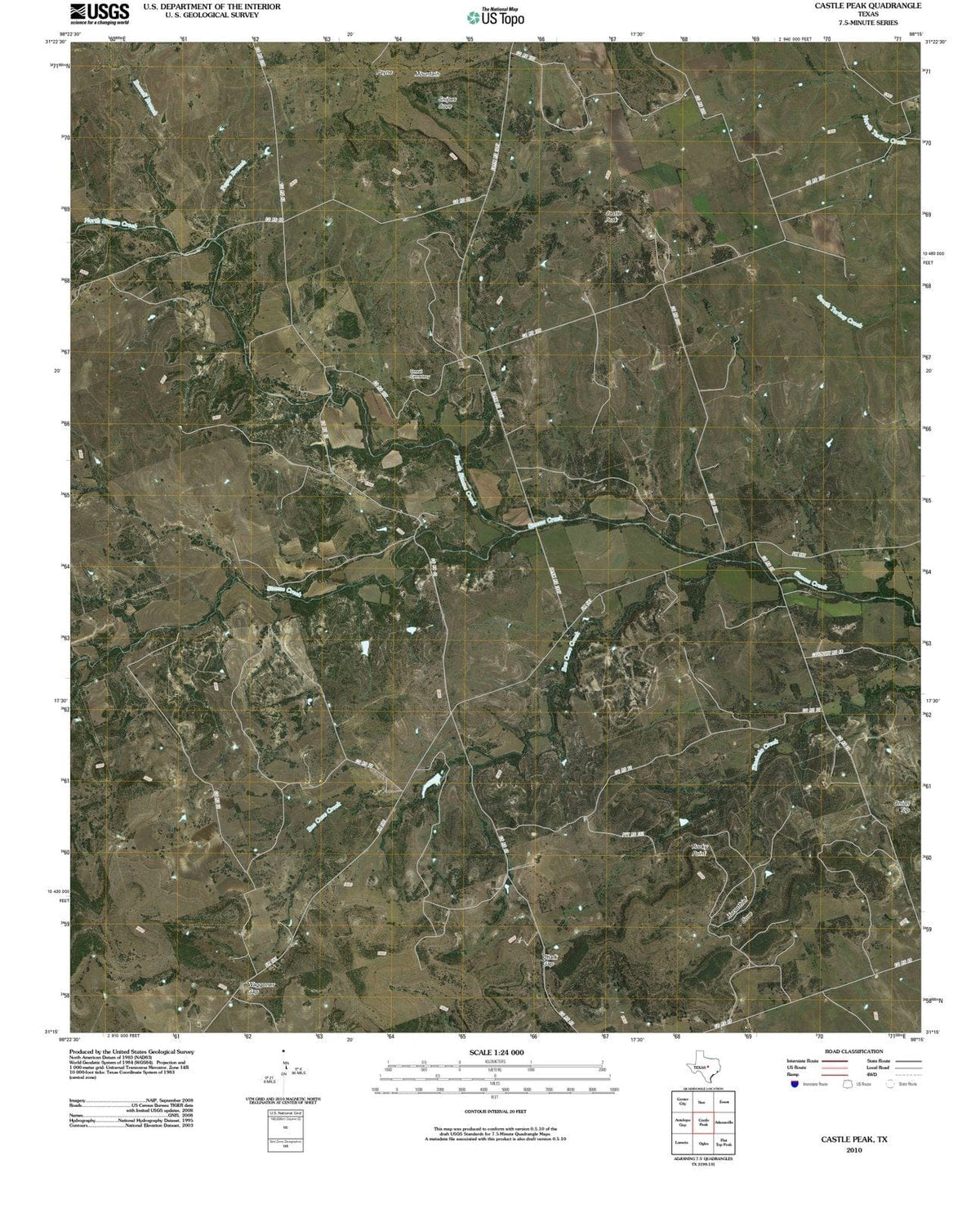 2010 Castle Peak, TX - Texas - USGS Topographic Map