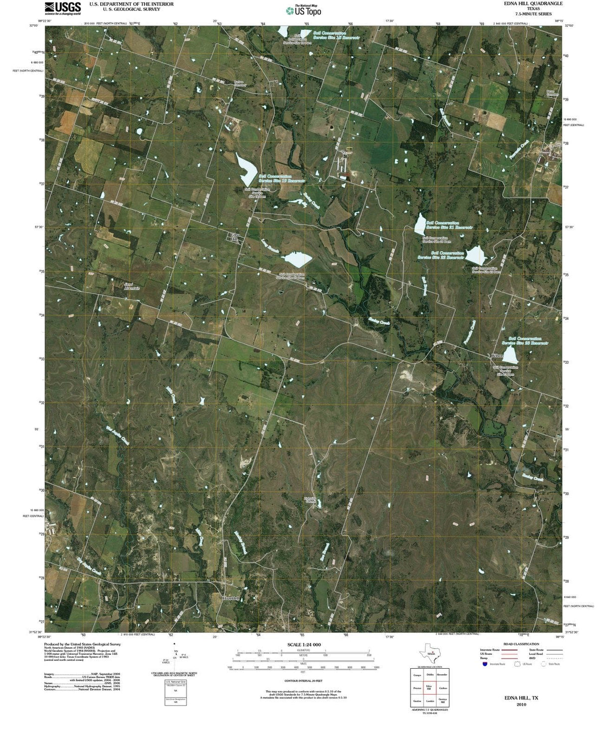 2010 Edna Hill, TX - Texas - USGS Topographic Map