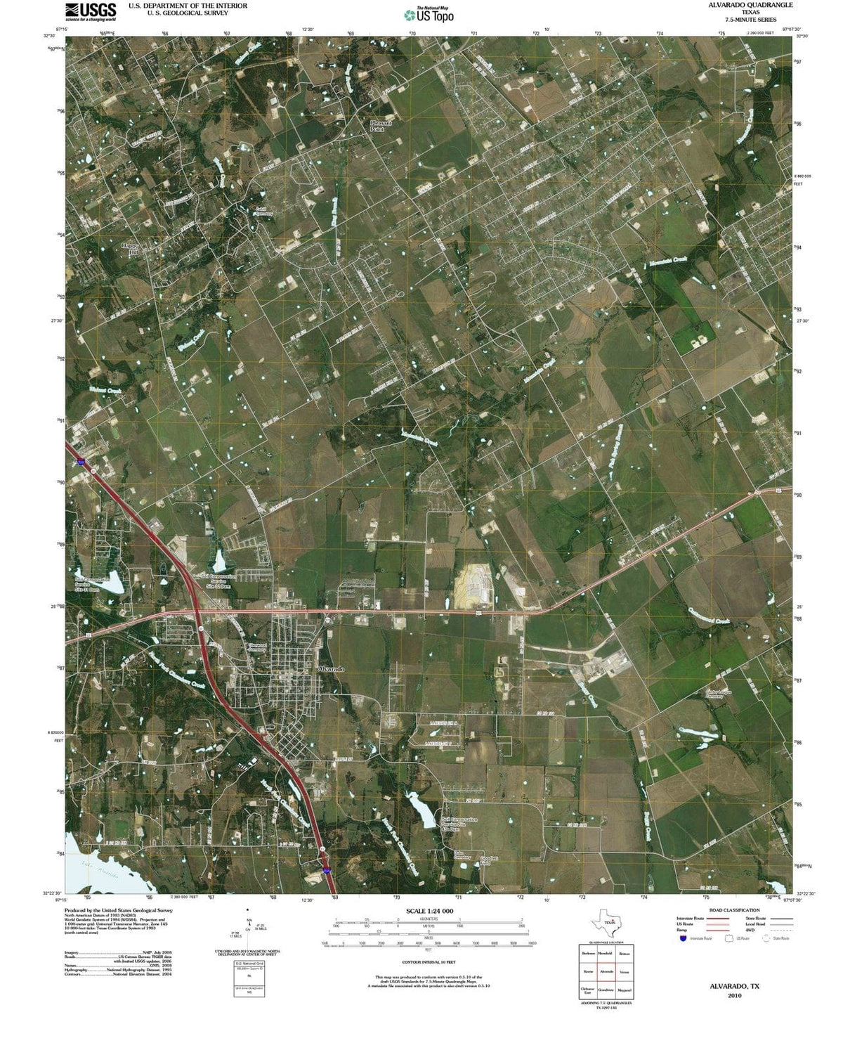 2010 Alvarado, TX - Texas - USGS Topographic Map