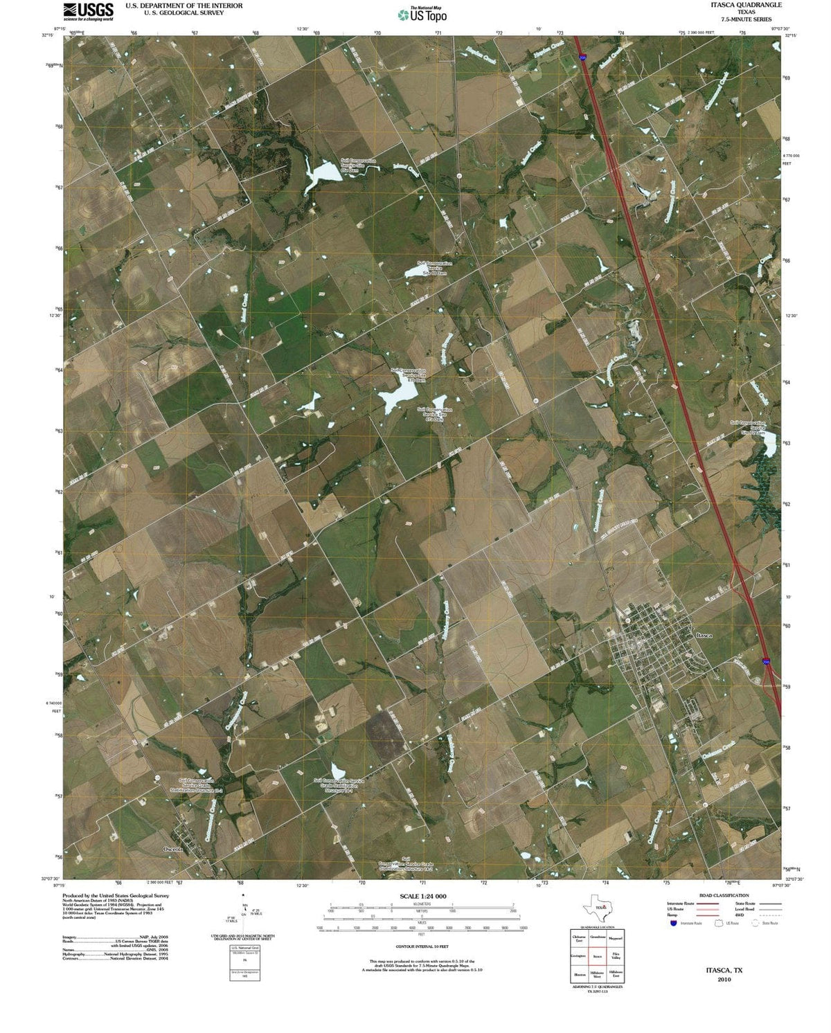 2010 Itasca, TX - Texas - USGS Topographic Map